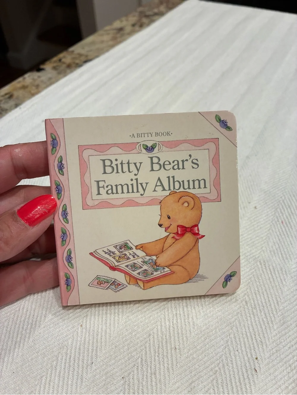 American Girl Bitty Bear's Family Album Pink and Cream Board Book